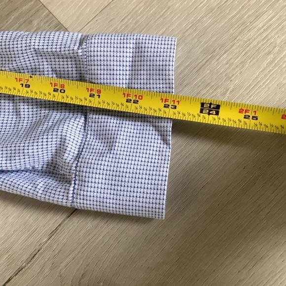 Hugo boss blue white printed button down shirt classic size 16.5 slim fit - Picture 7 of 9